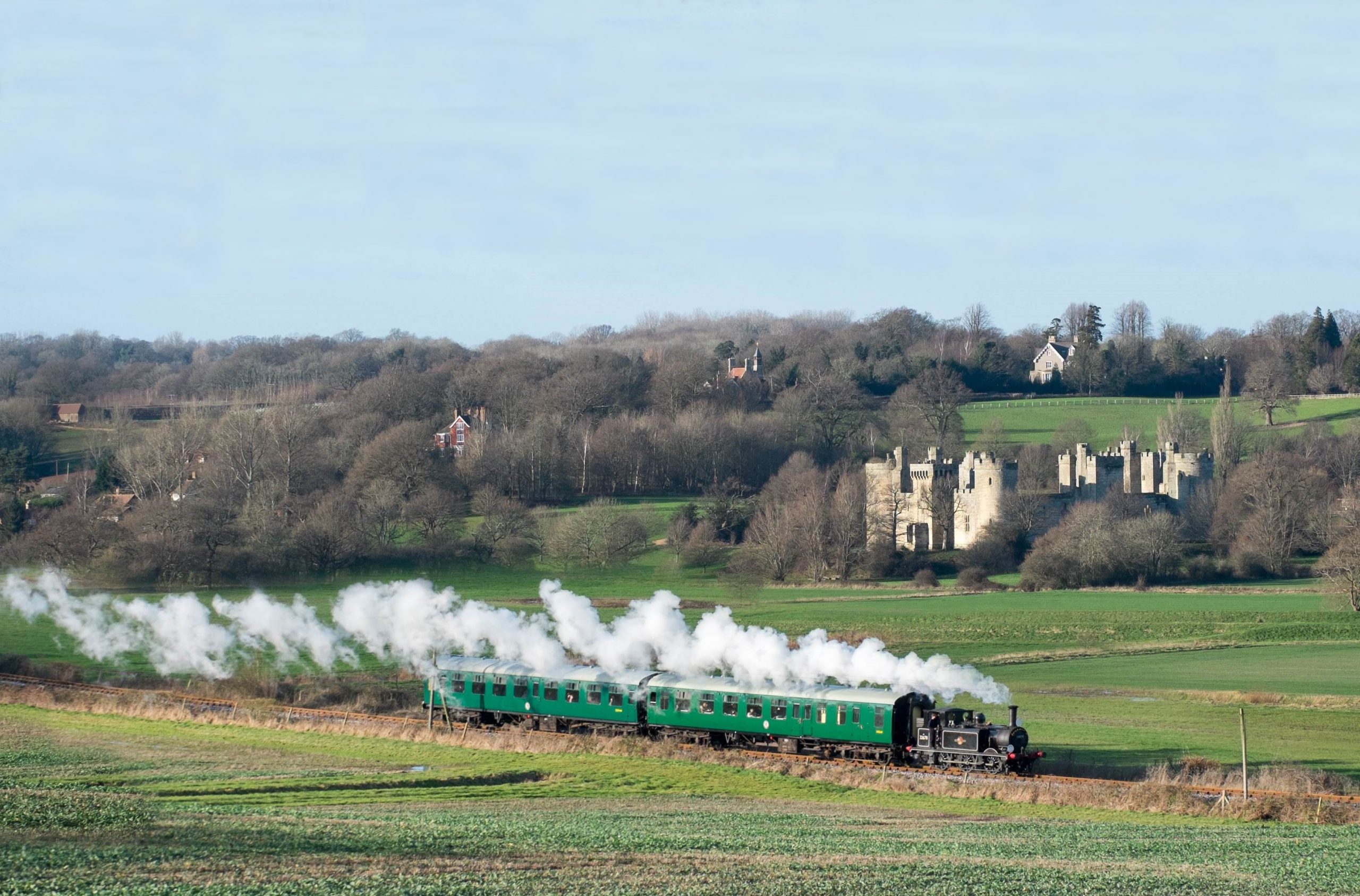 steam train countryside