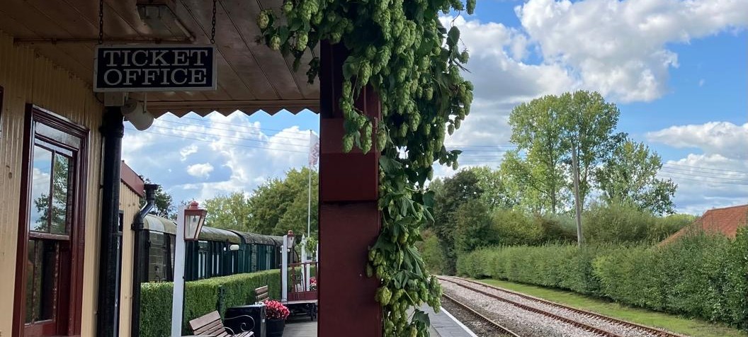 Hop Decorations at Bodiam Station